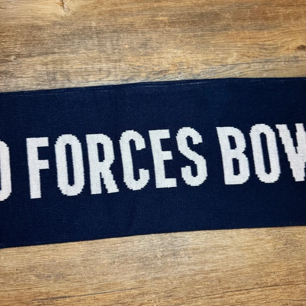 Armed Forces Bowl Scarf Navy‎ Blue Purple White Red Stripe Fringed